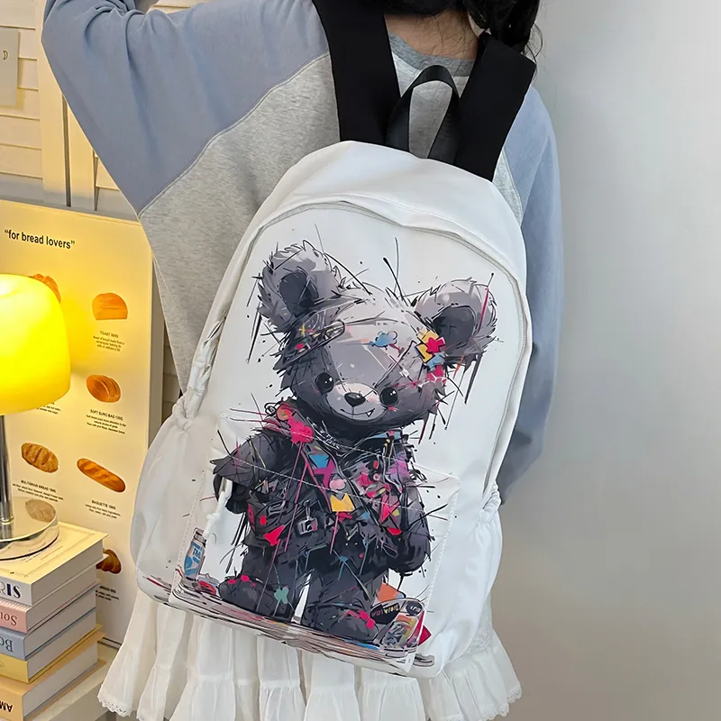 Wolfhorse Nylon Backpack Unisex Black Bear/White Bear-8