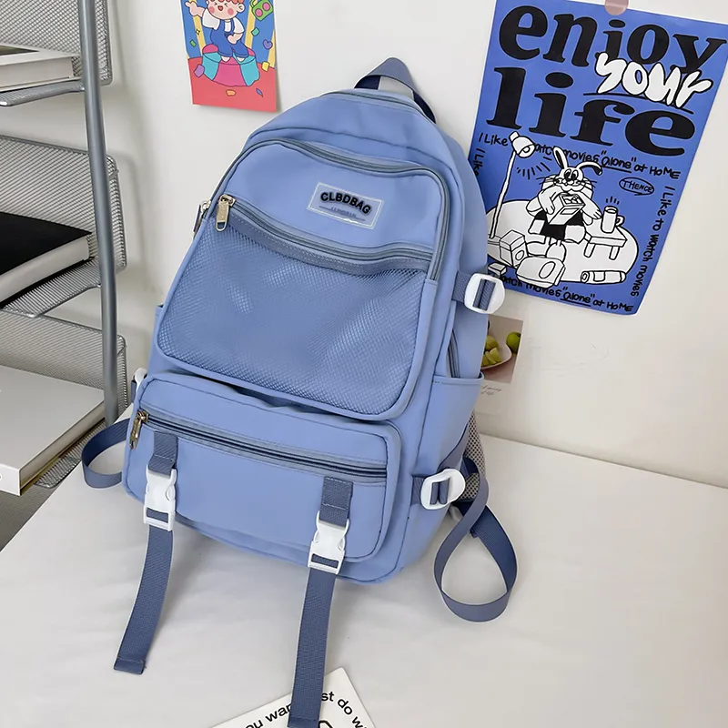 Wolfhorse Nylon Backpack Regular Unisex Blue/Pink/Black/Purple-1