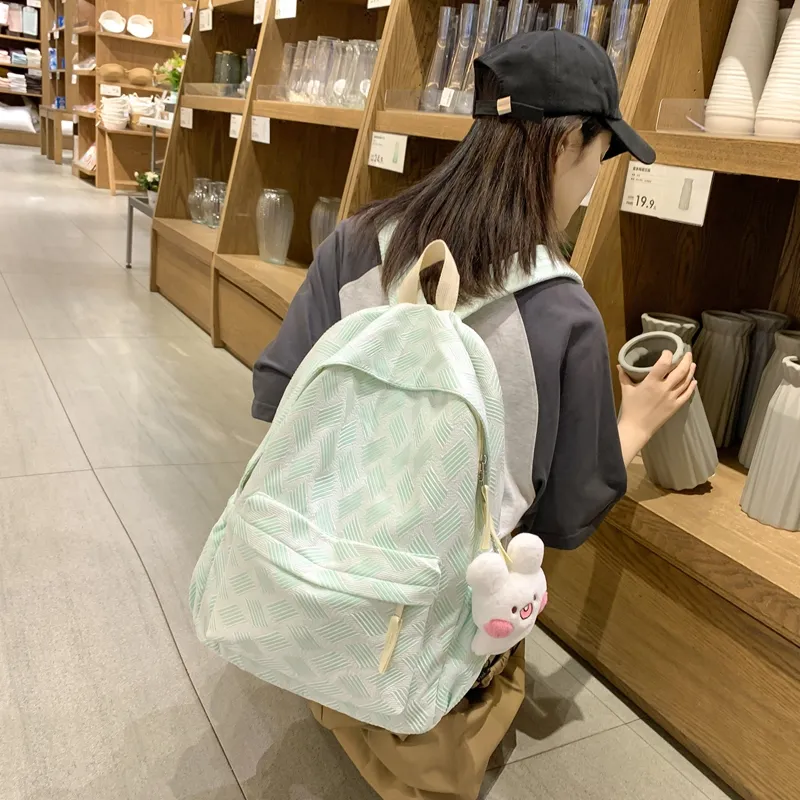 Wolfhorse Nylon Backpack Regular Unisex Grey/purple/pink/green-27