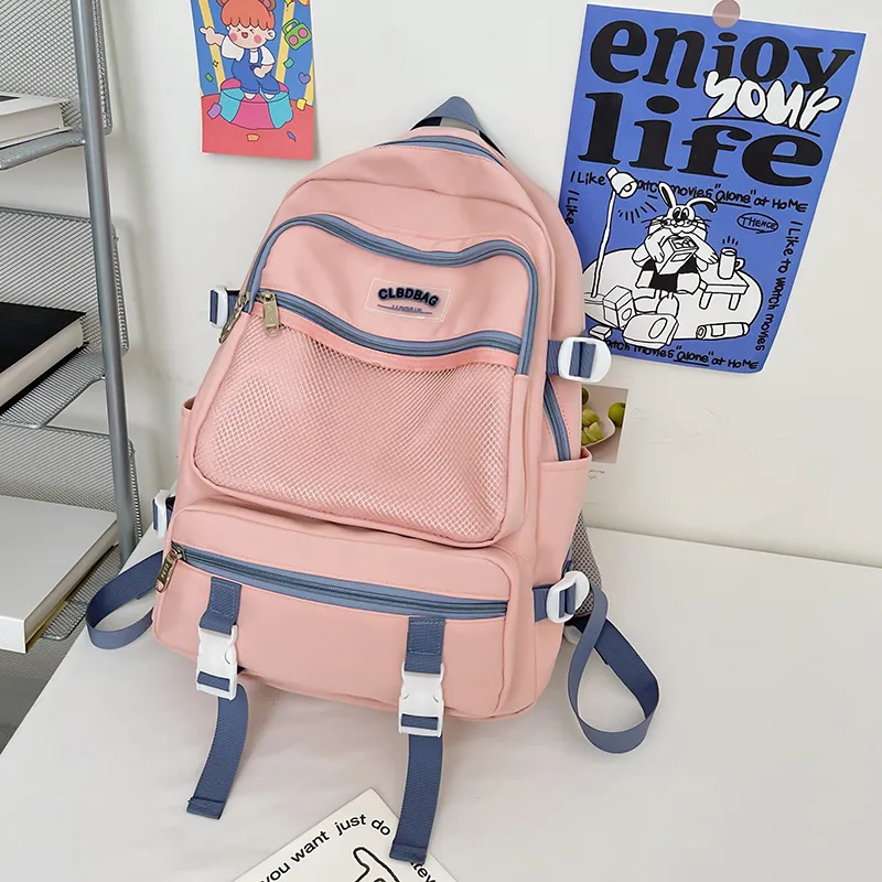 Wolfhorse Nylon Backpack Regular Unisex Blue/Pink/Black/Purple-3