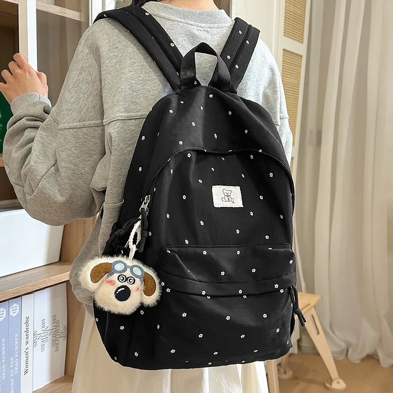 Wolfhorse Nylon Backpack Women's Black/White-2