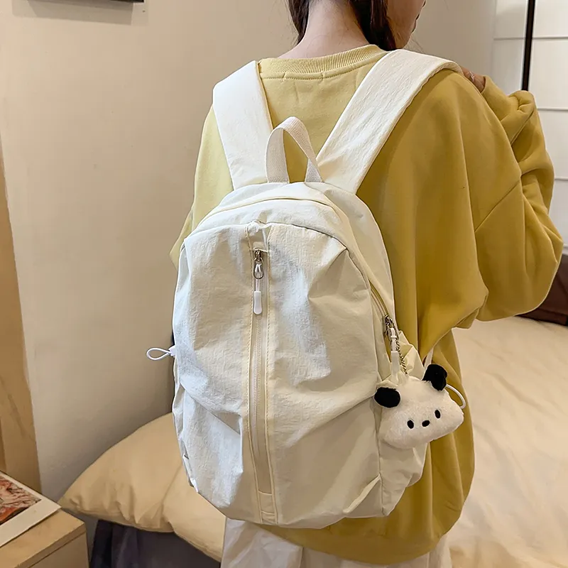 Wolfhorse Nylon Backpack Unisex Black/White/Pink/Yellow/Blue/Purple-12