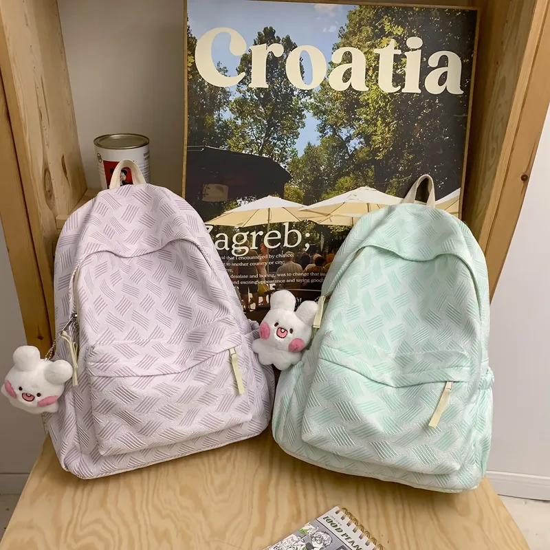 Wolfhorse Nylon Backpack Regular Unisex Grey/purple/pink/green-18