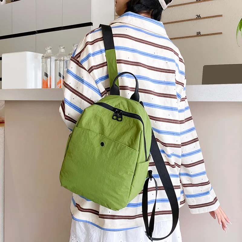Wolfhorse Nylon Backpack Regular Unisex Black/Green/Purple White/Red-13