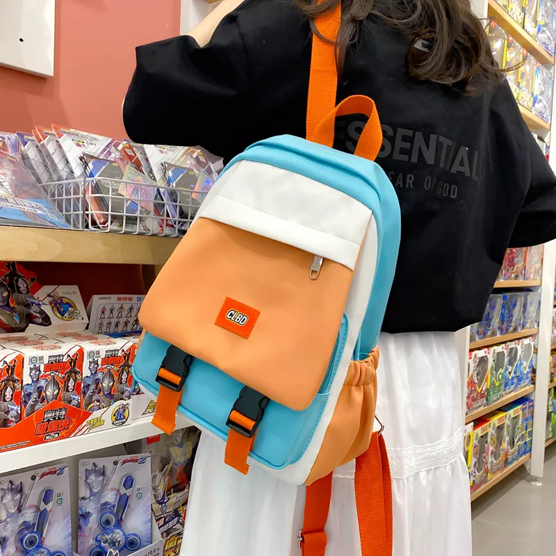 Wolfhorse Nylon Backpack Regular Unisex Pink With Blue/green With Orange/green With Black/black-12