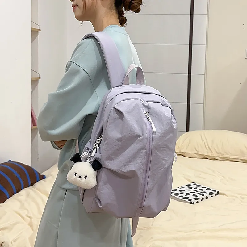 Wolfhorse Nylon Backpack Unisex Black/White/Pink/Yellow/Blue/Purple-38