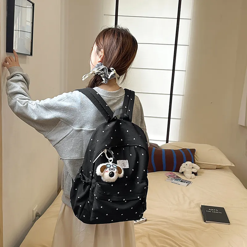Wolfhorse Nylon Backpack Women's Black/White-5