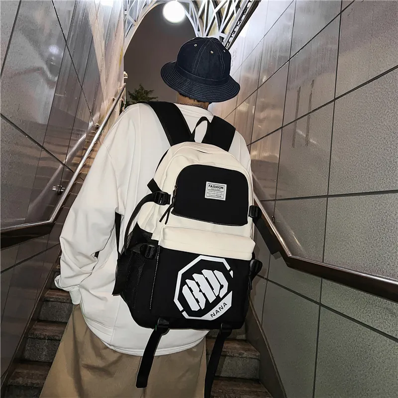 Wolfhorse Nylon Backpack Unisex Black/Black With White/Black With Blue/Black With Green-9