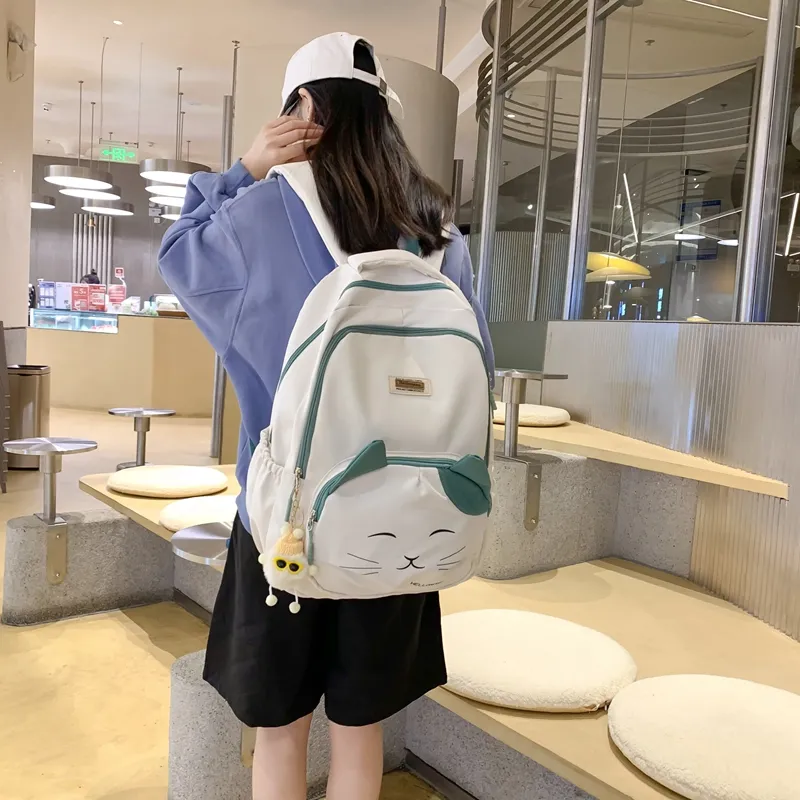 Wolfhorse Nylon Backpack Regular Unisex Black/Blue/Pink/White-24