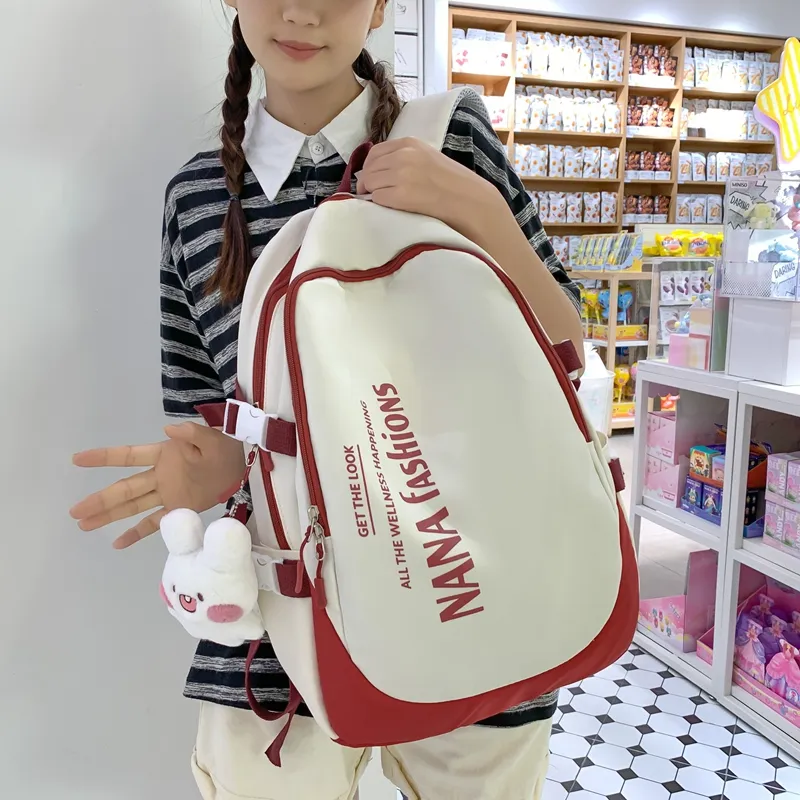Wolfhorse Nylon Backpack Regular Unisex Black/white Gray/white Red/pink-14