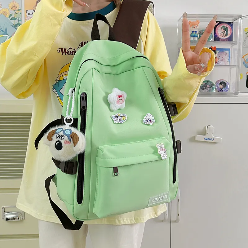 Wolfhorse Nylon Backpack Unisex Yellow/Blue/Green/White/Black-28