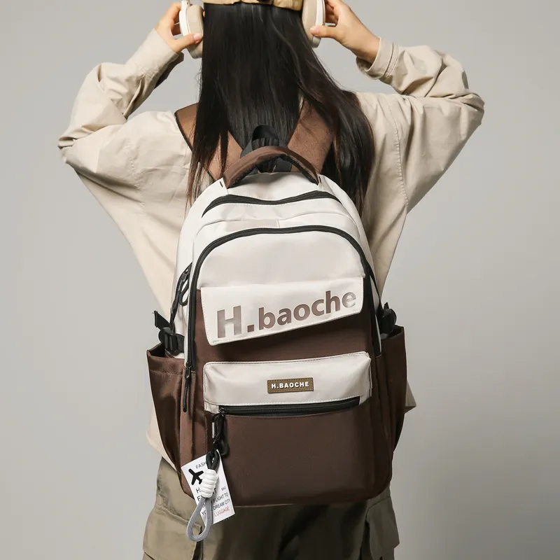 Wolfhorse Nylon Backpack Unisex Black/Green/Blue/Gray/Brown/Khaki-23