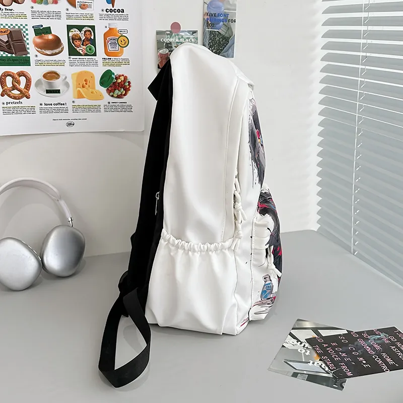 Wolfhorse Nylon Backpack Unisex Black Bear/White Bear-3
