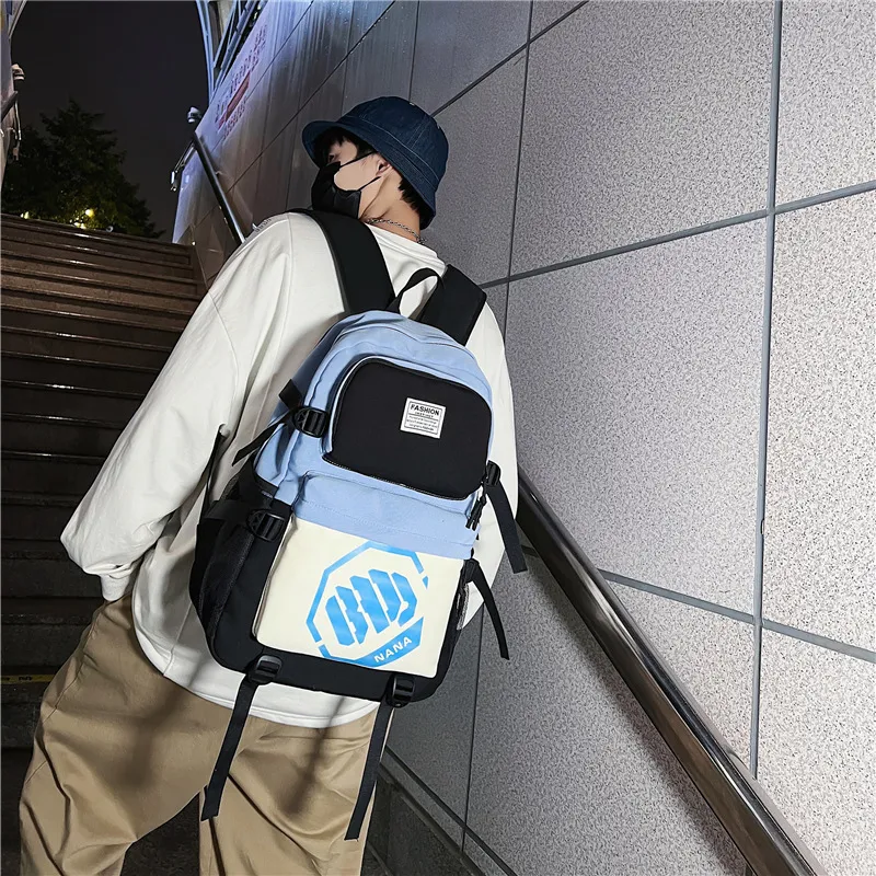 Wolfhorse Nylon Backpack Unisex Black/Black With White/Black With Blue/Black With Green-18
