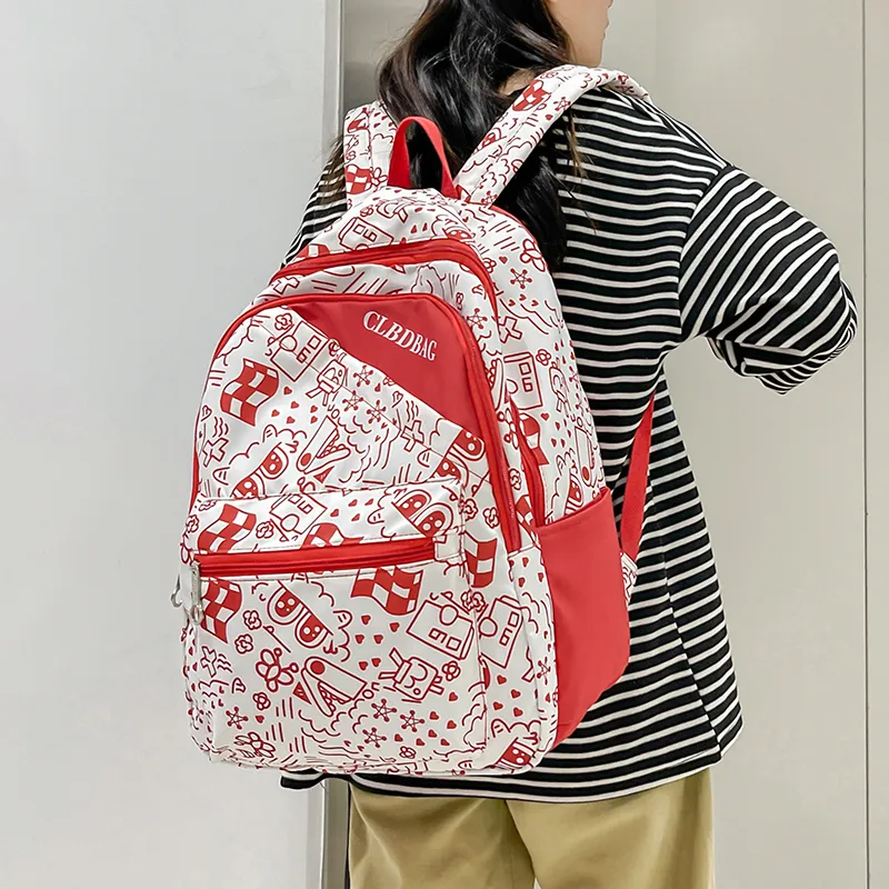 Wolfhorse Nylon Backpack Regular Unisex Blue/Red/Black/Purple/Green-10
