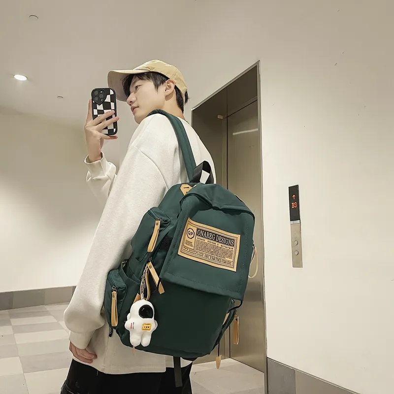Wolfhorse Nylon Backpack Regular Unisex Green/Black/Blue/White/Red-3