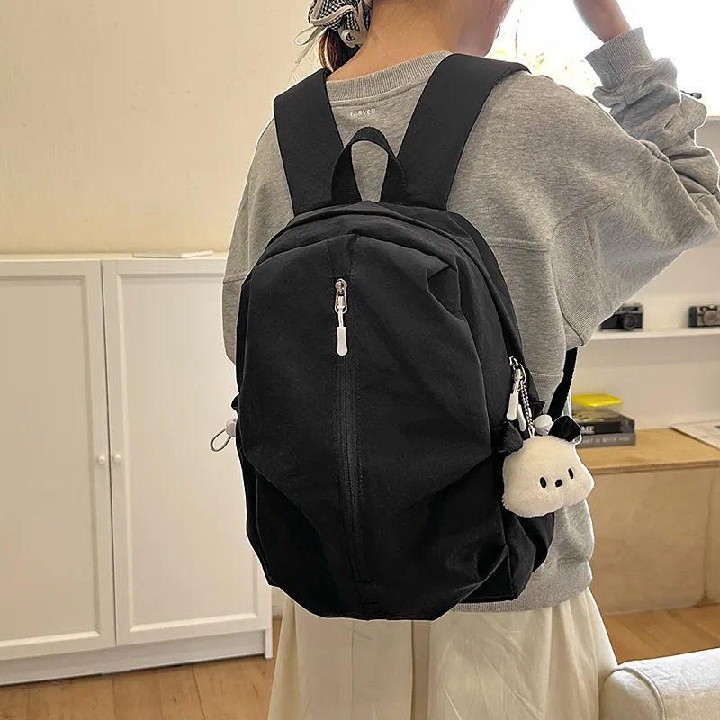 Wolfhorse Nylon Backpack Unisex Black/White/Pink/Yellow/Blue/Purple-5