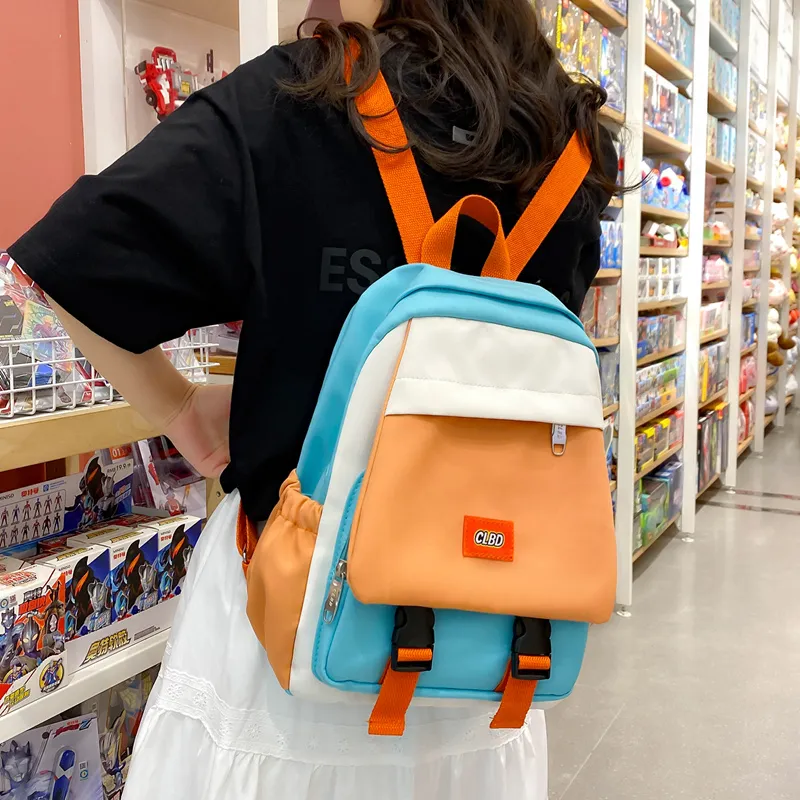 Wolfhorse Nylon Backpack Regular Unisex Pink With Blue/green With Orange/green With Black/black-9