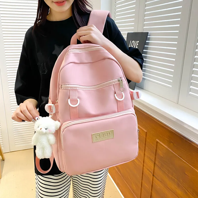 Wolfhorse Nylon Backpack Unisex Pink/Black/Purple/Blue-6