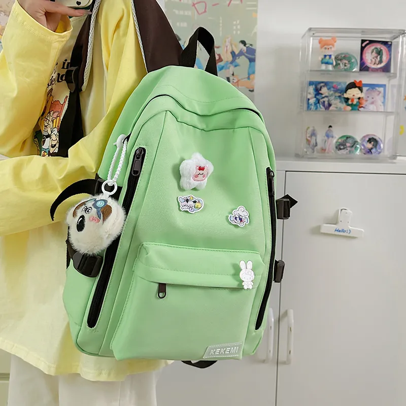 Wolfhorse Nylon Backpack Unisex Yellow/Blue/Green/White/Black-29