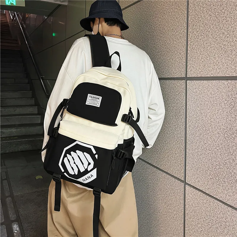 Wolfhorse Nylon Backpack Unisex Black/Black With White/Black With Blue/Black With Green-10