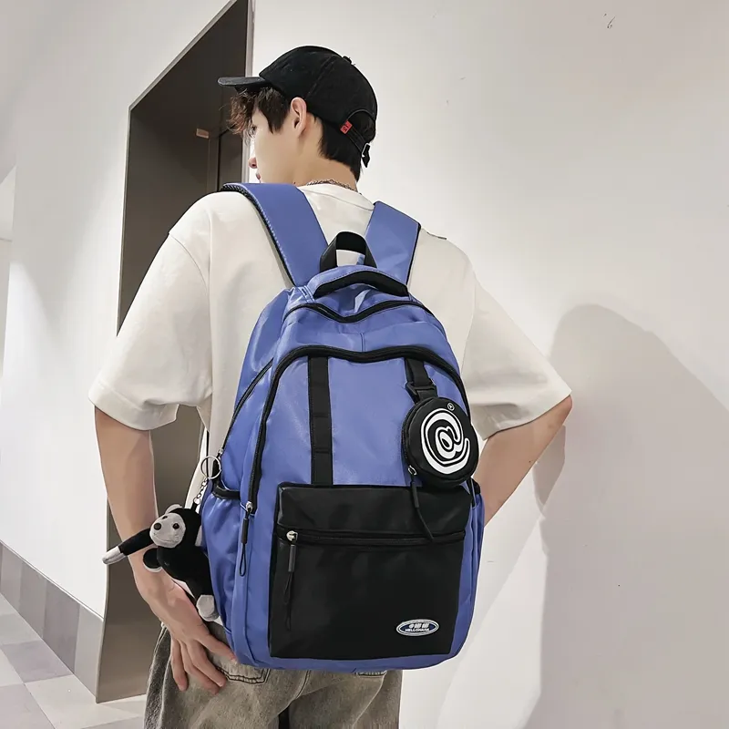 Wolfhorse Nylon Backpack Unisex Black/grey/white/deep Khaki/pink/blue-34