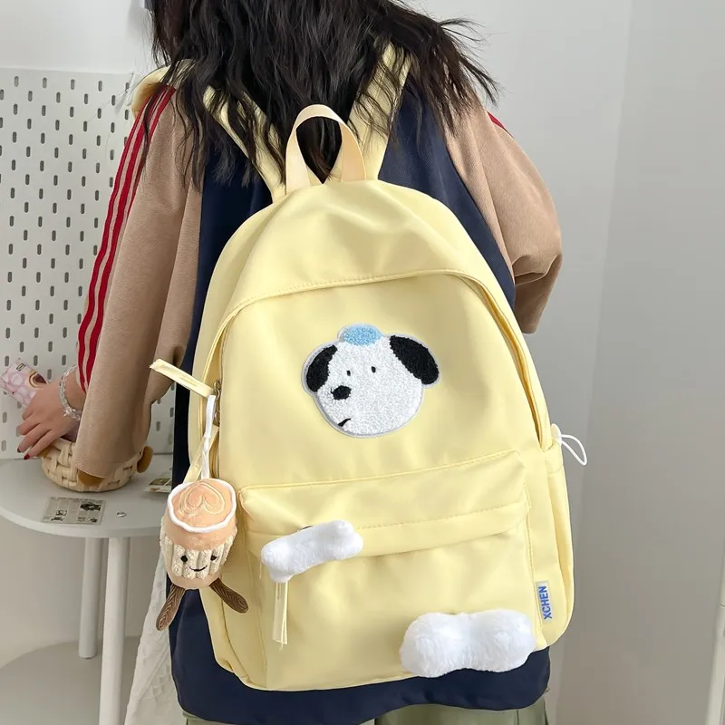 Tibai Composite Cloth Backpack Unisex Black/Red/Yellow/Blue-12