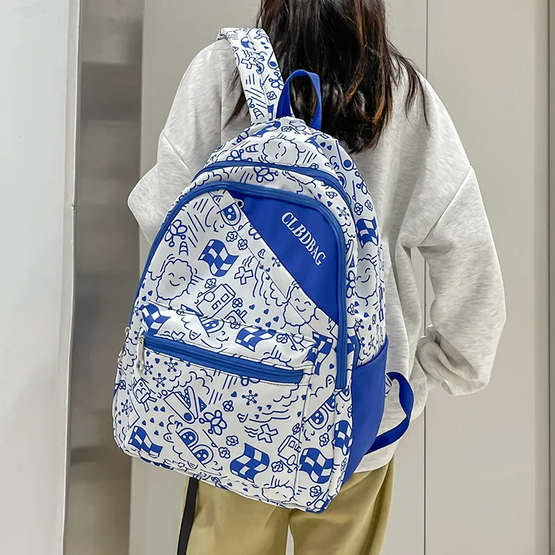 Wolfhorse Nylon Backpack Regular Unisex Blue/Red/Black/Purple/Green-3