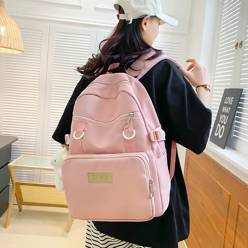 Wolfhorse Nylon Backpack Unisex Pink/Black/Purple/Blue-2