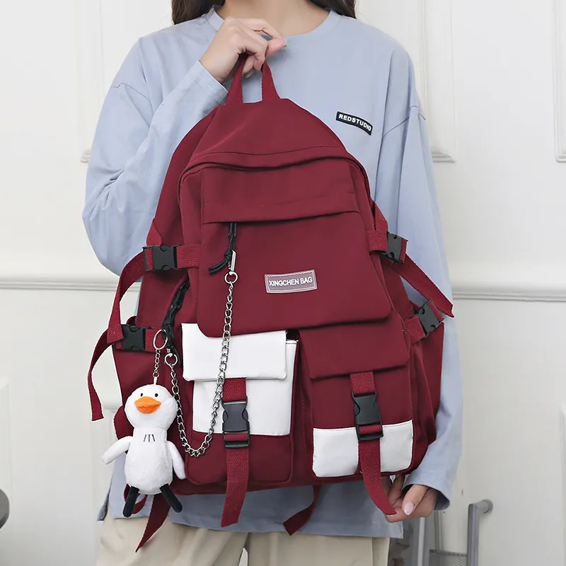 Tibai Oxford Backpack Regular Unisex Black/Blue/Red/Green-16