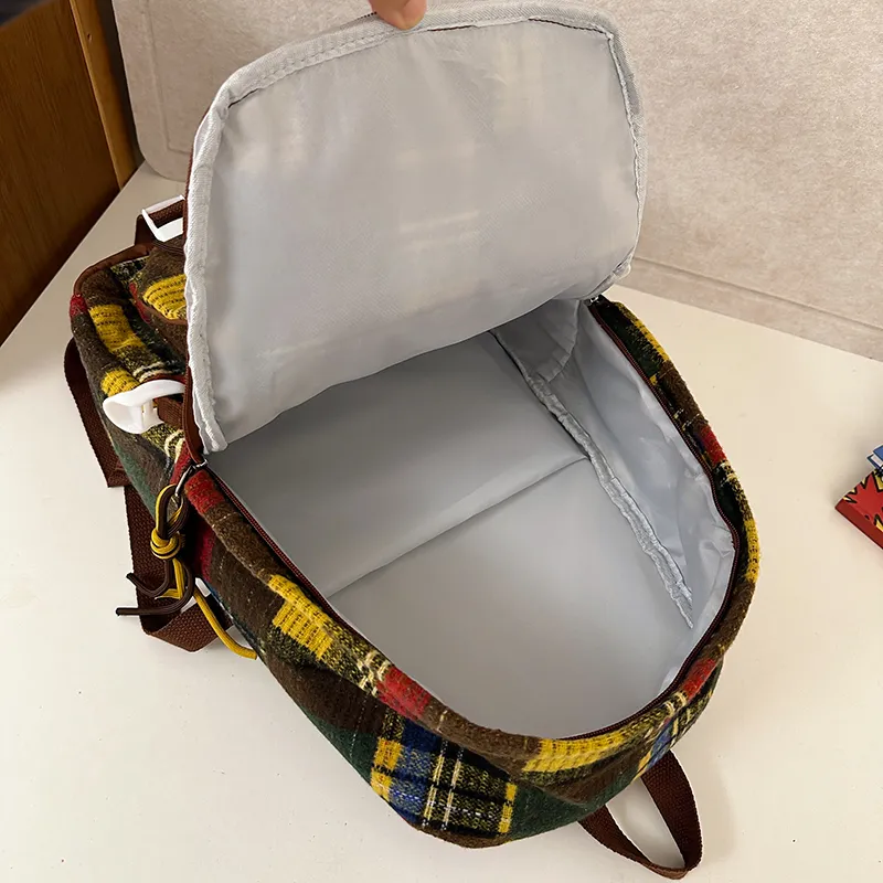Tibai Nylon Backpack Regular Unisex Red/Yellow/Green-10