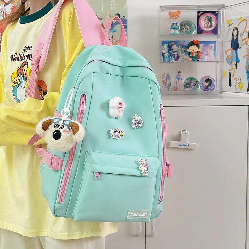 Wolfhorse Nylon Backpack Unisex Yellow/Blue/Green/White/Black-22