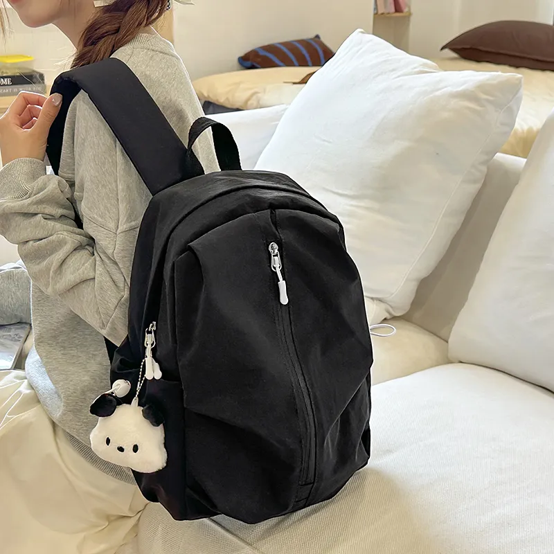 Wolfhorse Nylon Backpack Unisex Black/White/Pink/Yellow/Blue/Purple-3