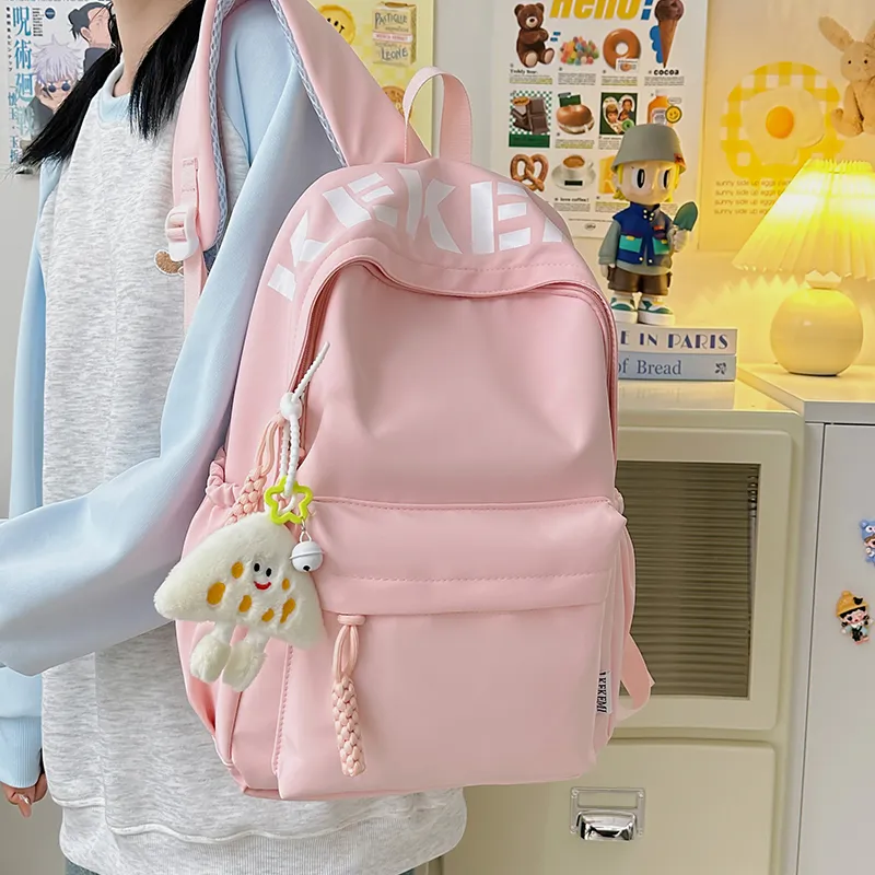 Wolfhorse Nylon Backpack Unisex Pink/Blue/White/Black/Yellow/Red-18