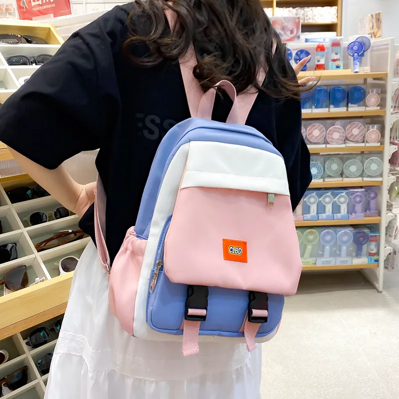 Wolfhorse Nylon Backpack Regular Unisex Pink With Blue/green With Orange/green With Black/black-2