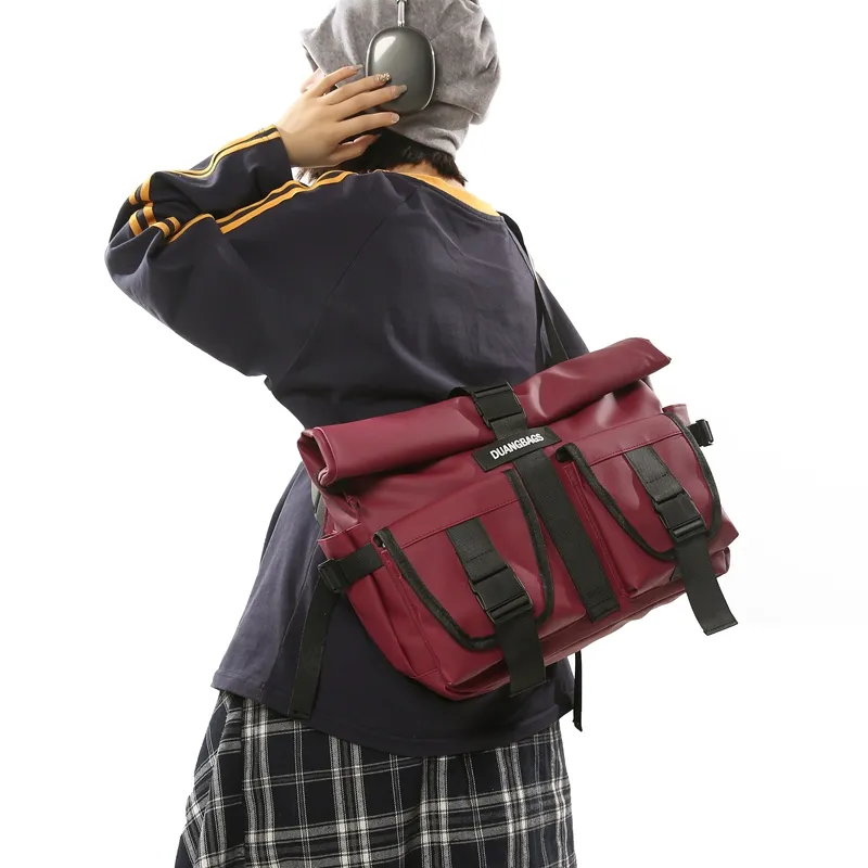 Wolfhorse PU Messenger Bag, Crossbody Bag, Shoulder Bag Unisex Multicolor-19