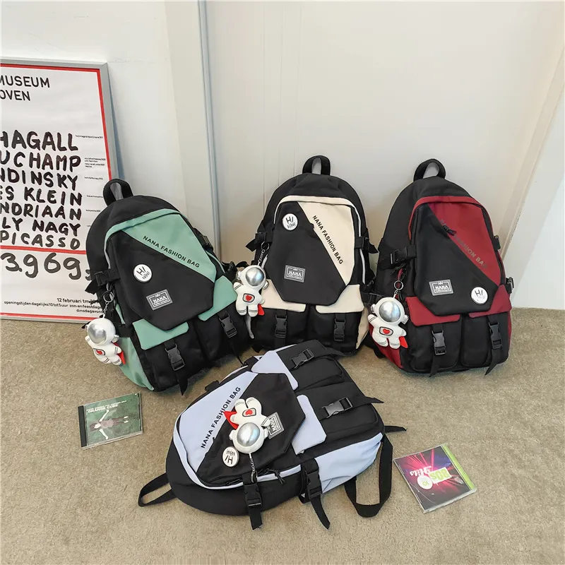 Wolfhorse Nylon Backpack Unisex White/Red/Blue/Green-13