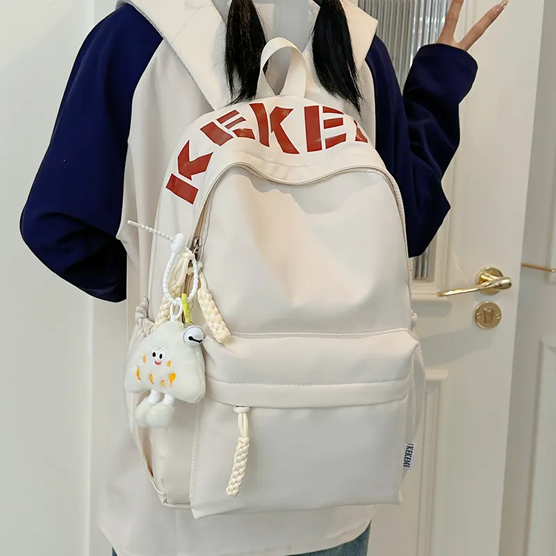 Wolfhorse Nylon Backpack Unisex Pink/Blue/White/Black/Yellow/Red-30