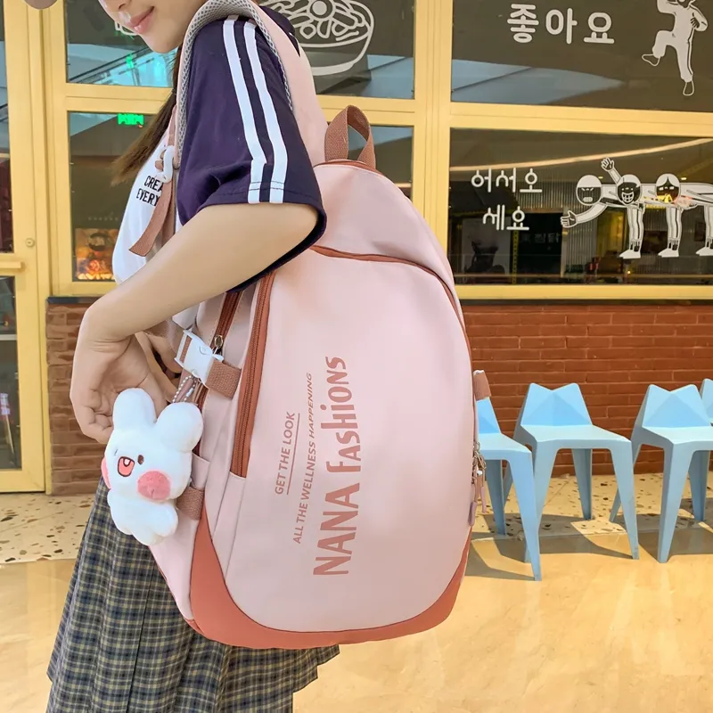 Wolfhorse Nylon Backpack Regular Unisex Black/white Gray/white Red/pink-21