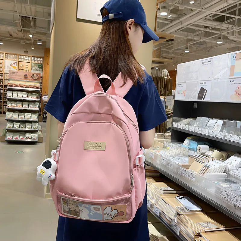 Wolfhorse Nylon Backpack Unisex Pink/Blue/Black/Purple-1