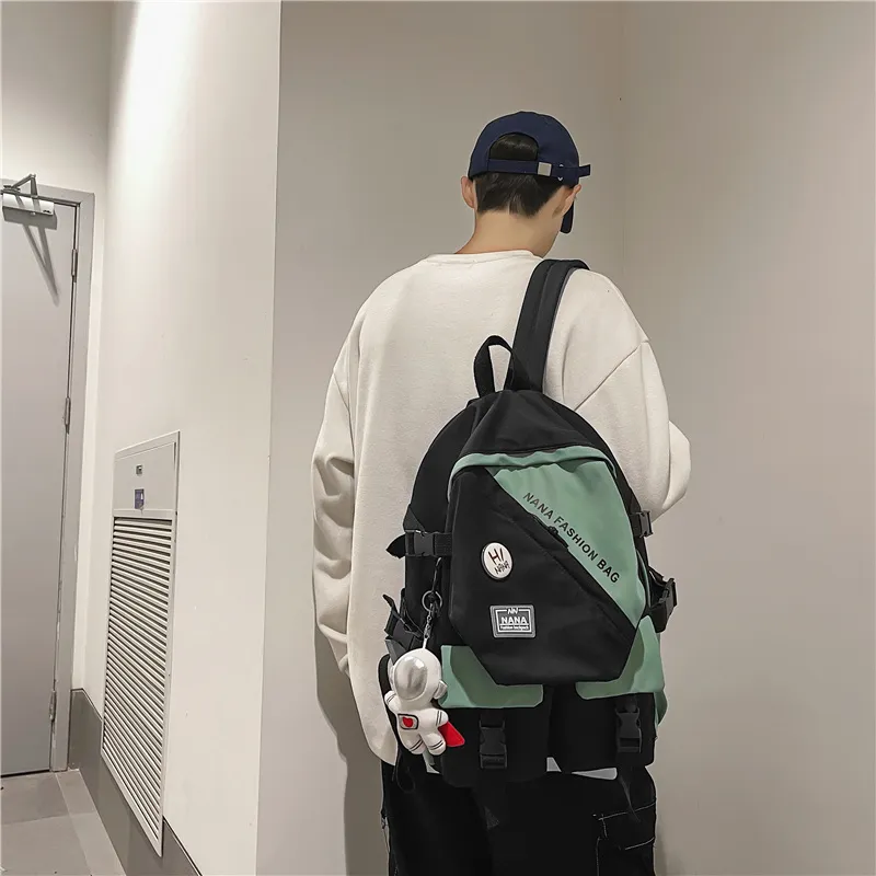 Wolfhorse Nylon Backpack Unisex White/Red/Blue/Green-23
