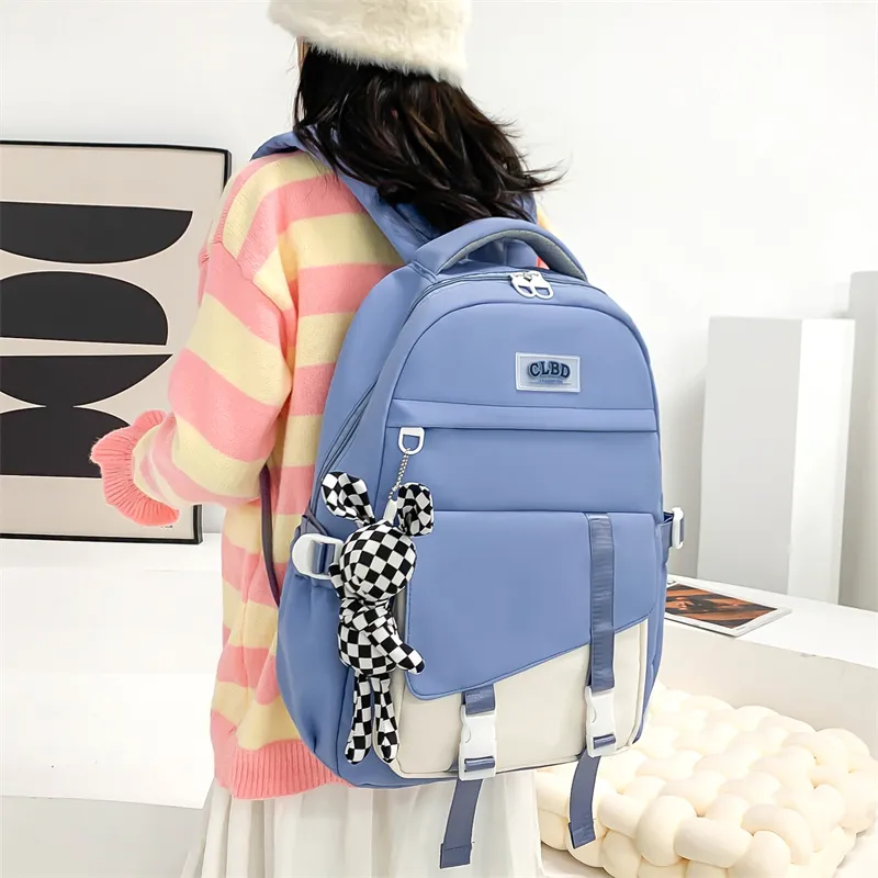 Wolfhorse Nylon Backpack Regular Unisex Pink/Black/Purple/Blue-21