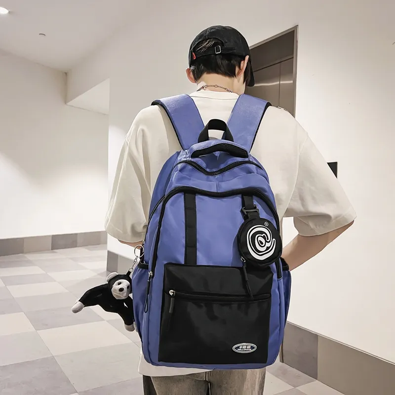 Wolfhorse Nylon Backpack Unisex Black/grey/white/deep Khaki/pink/blue-31