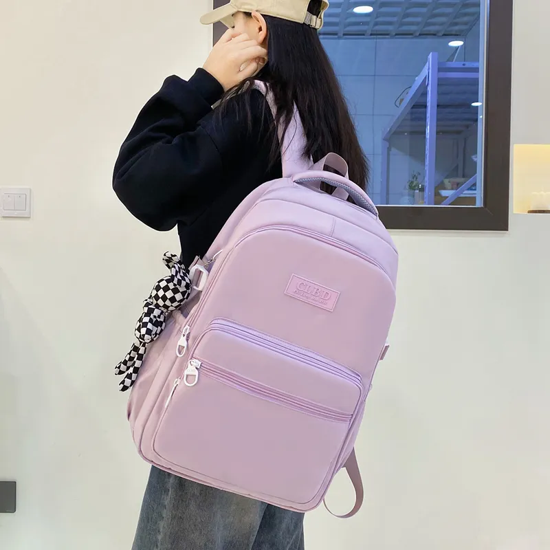 Wolfhorse Nylon Backpack Regular Unisex Black/Pink/Purple/Blue-17