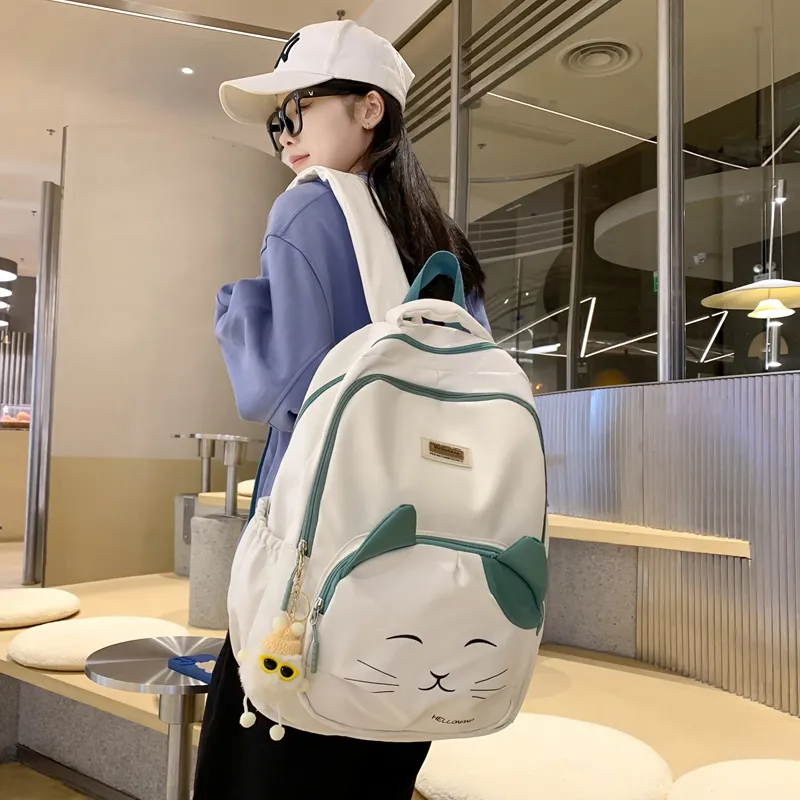 Wolfhorse Nylon Backpack Regular Unisex Black/Blue/Pink/White-25