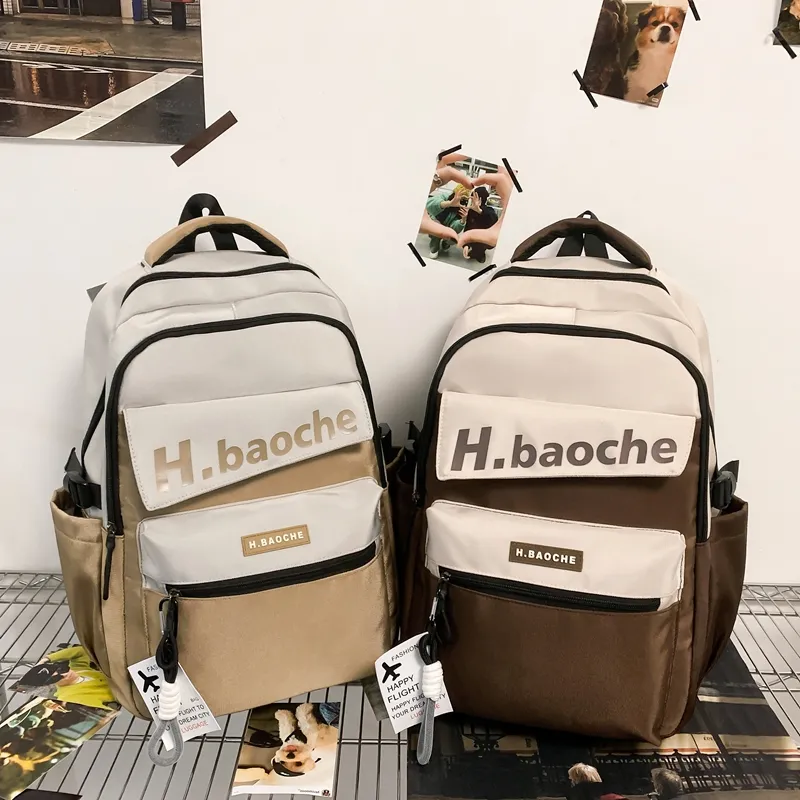 Wolfhorse Nylon Backpack Unisex Black/Green/Blue/Gray/Brown/Khaki-25