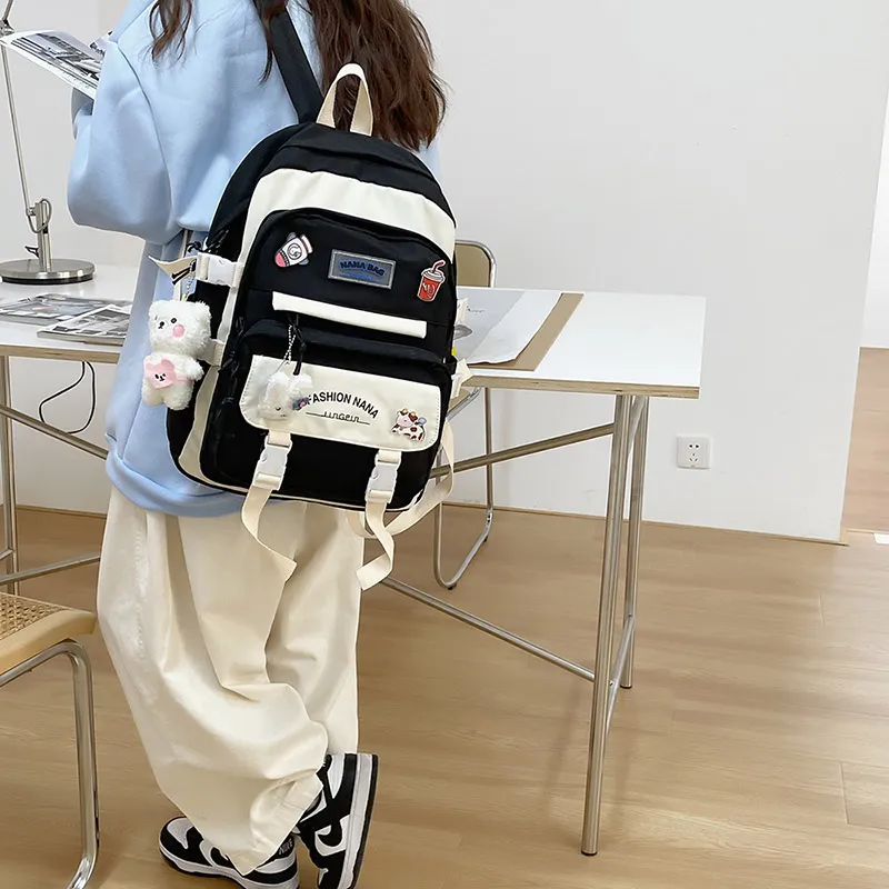 Wolfhorse Nylon Backpack Regular Unisex Black/Purple/Pink/Blue-6