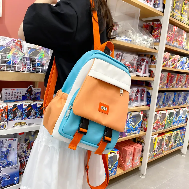 Wolfhorse Nylon Backpack Regular Unisex Pink With Blue/green With Orange/green With Black/black-13