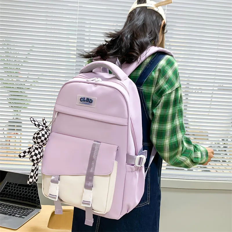 Wolfhorse Nylon Backpack Regular Unisex Pink/Black/Purple/Blue-15