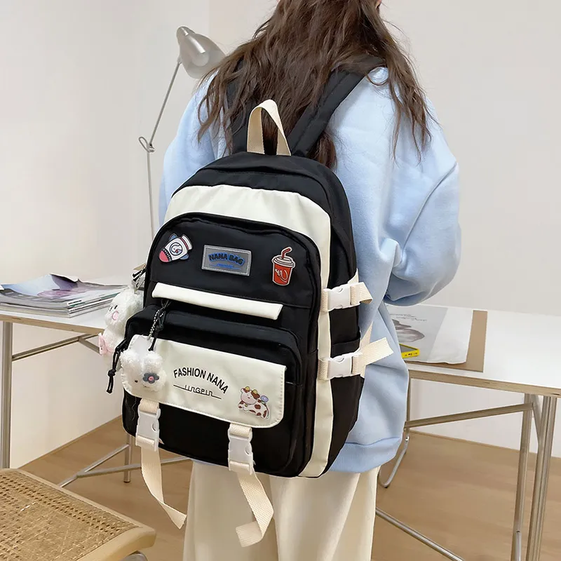 Wolfhorse Nylon Backpack Regular Unisex Black/Purple/Pink/Blue-2